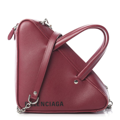 Balenciaga Shiny Day Calfskin XS Triangle Chain Duffle Rouge Grenat 1 of 6