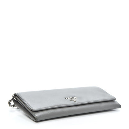 Prada Saffiano Metal Oro Chain Wallet Marmo 4 of 8