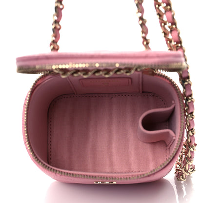 Chanel Caviar Quilted Mini Vanity Case With Chain Light Pink 4 of 10