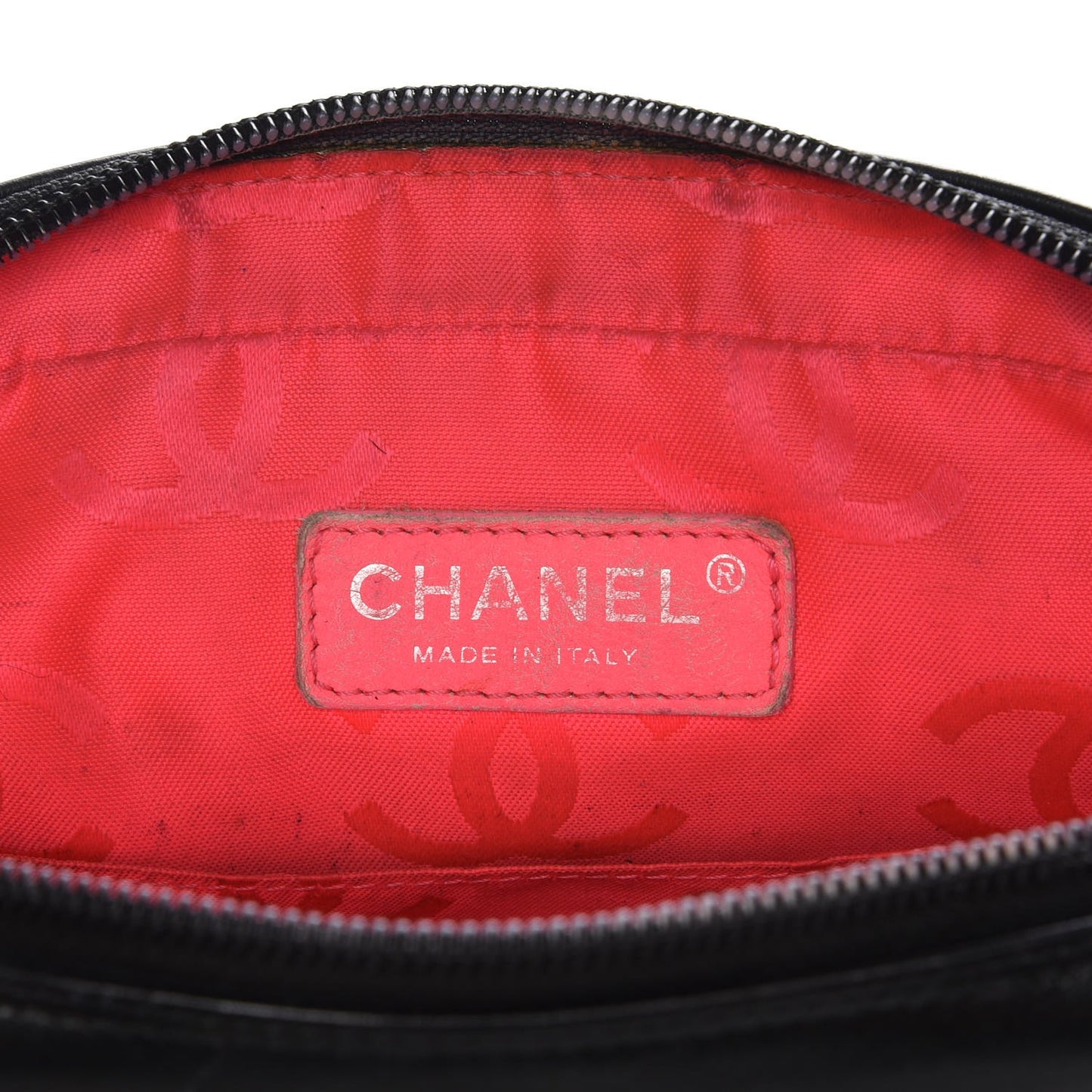 Calfskin Quilted Cambon Camera Case Black