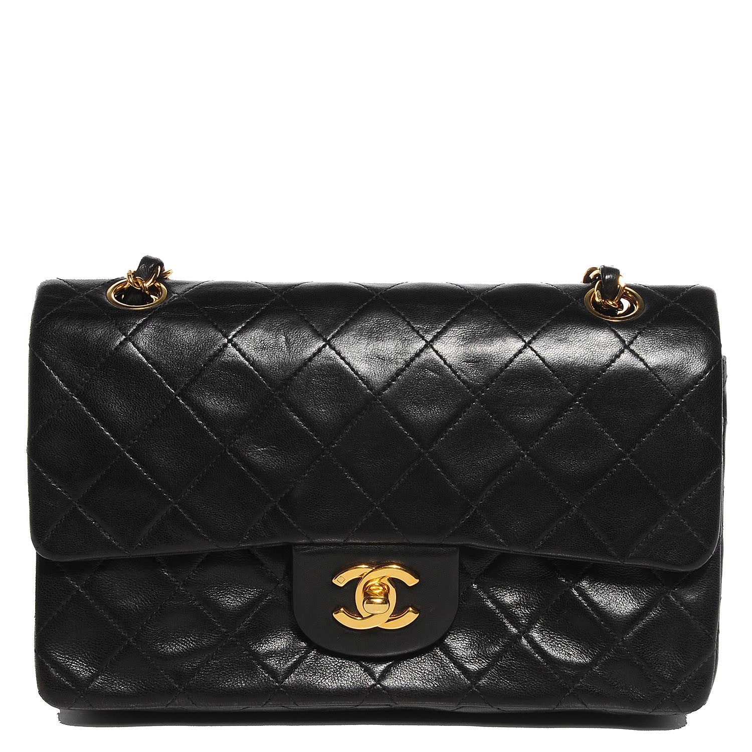 Chanel Lambskin Quilted Small Double Flap Black 1 of 8