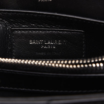 Saint Laurent Calfskin Y Quilted Monogram Small Loulou Chain Satchel Black 9 of 19