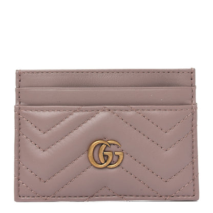 Gucci Calfskin Matelasse GG Marmont Card Holder Porcelain Rose 1 of 5
