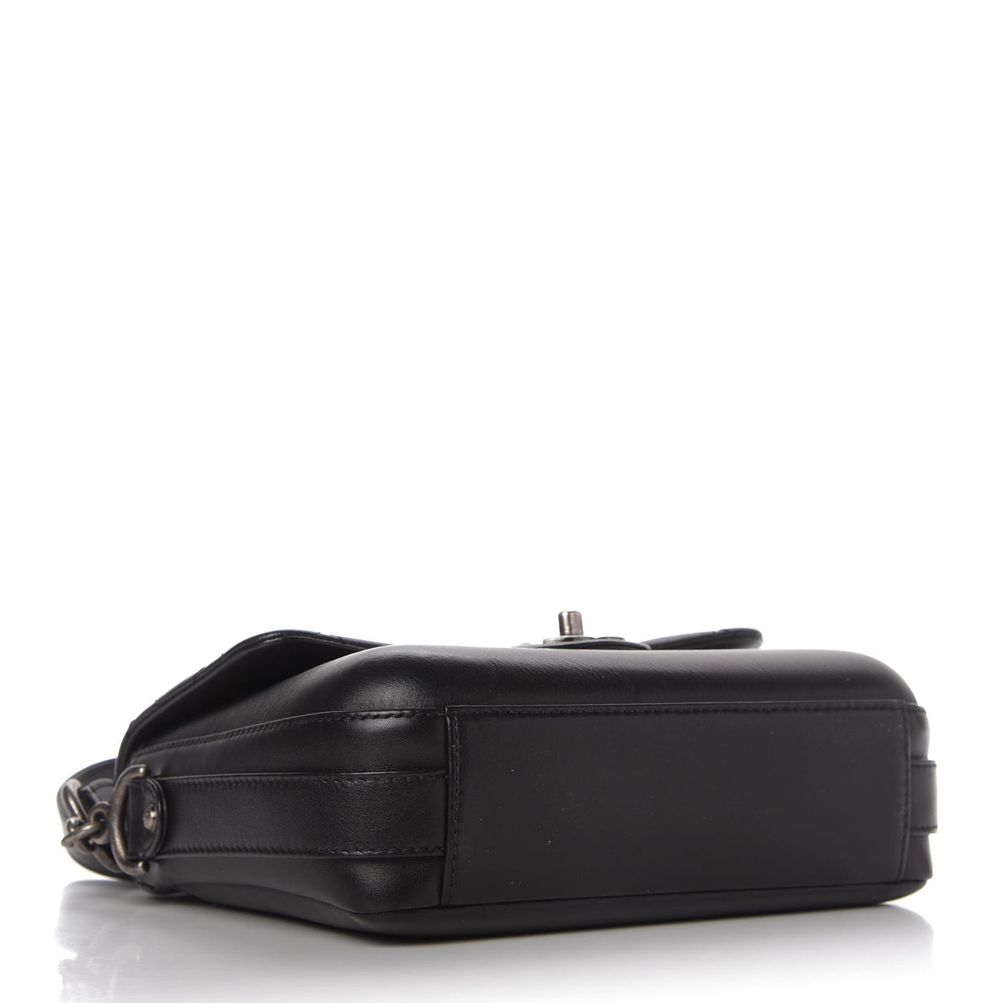 Calfskin Quilted Medium Rock My Shoulder Flap Black