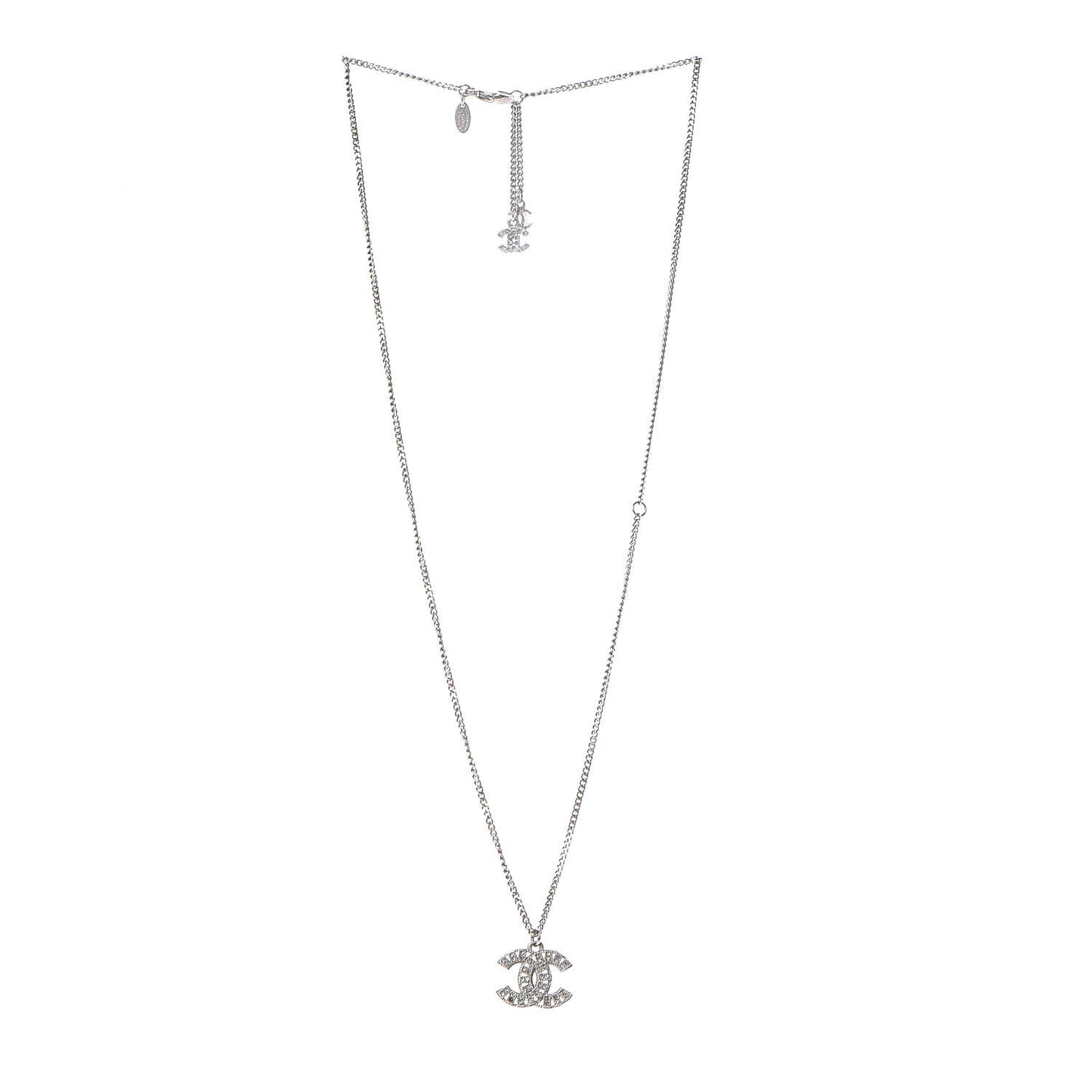 Crystal Timeless CC Necklace Silver