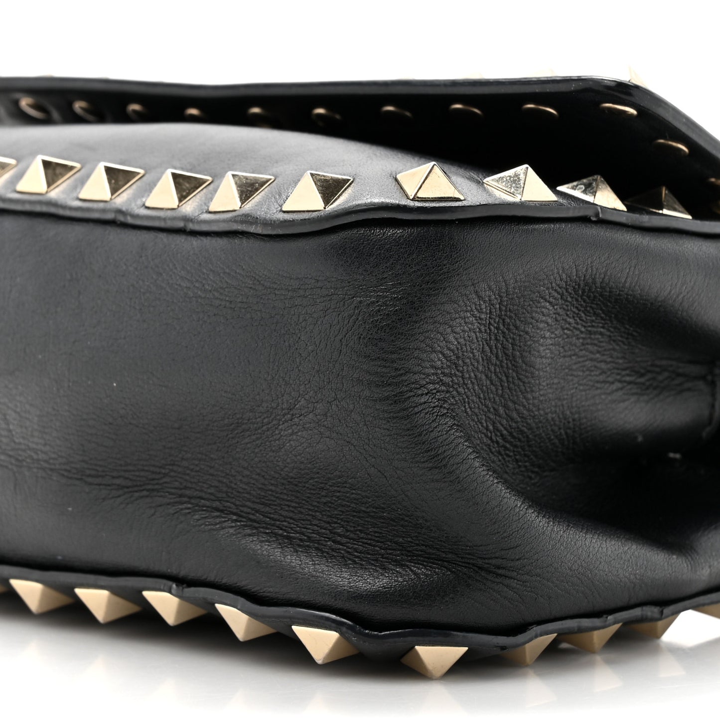 Calfskin Rockstud Belt Bag Black