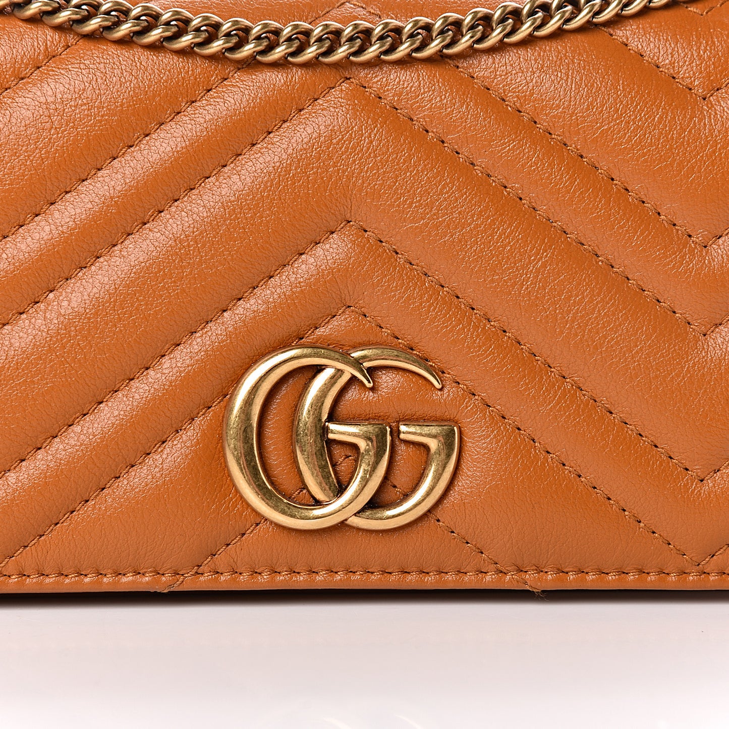 Calfskin Matelasse GG Marmont Mini Bag Cognac