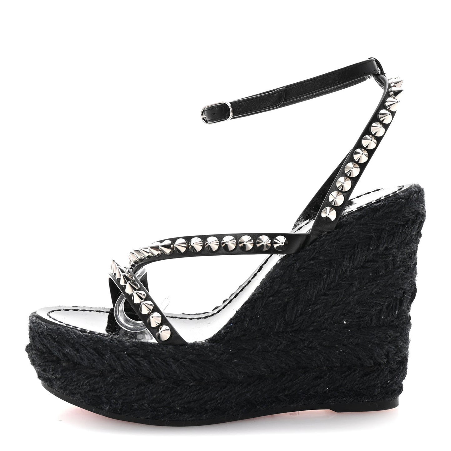 Patent Mafaldina 120 Wedge Sandals 35 Black