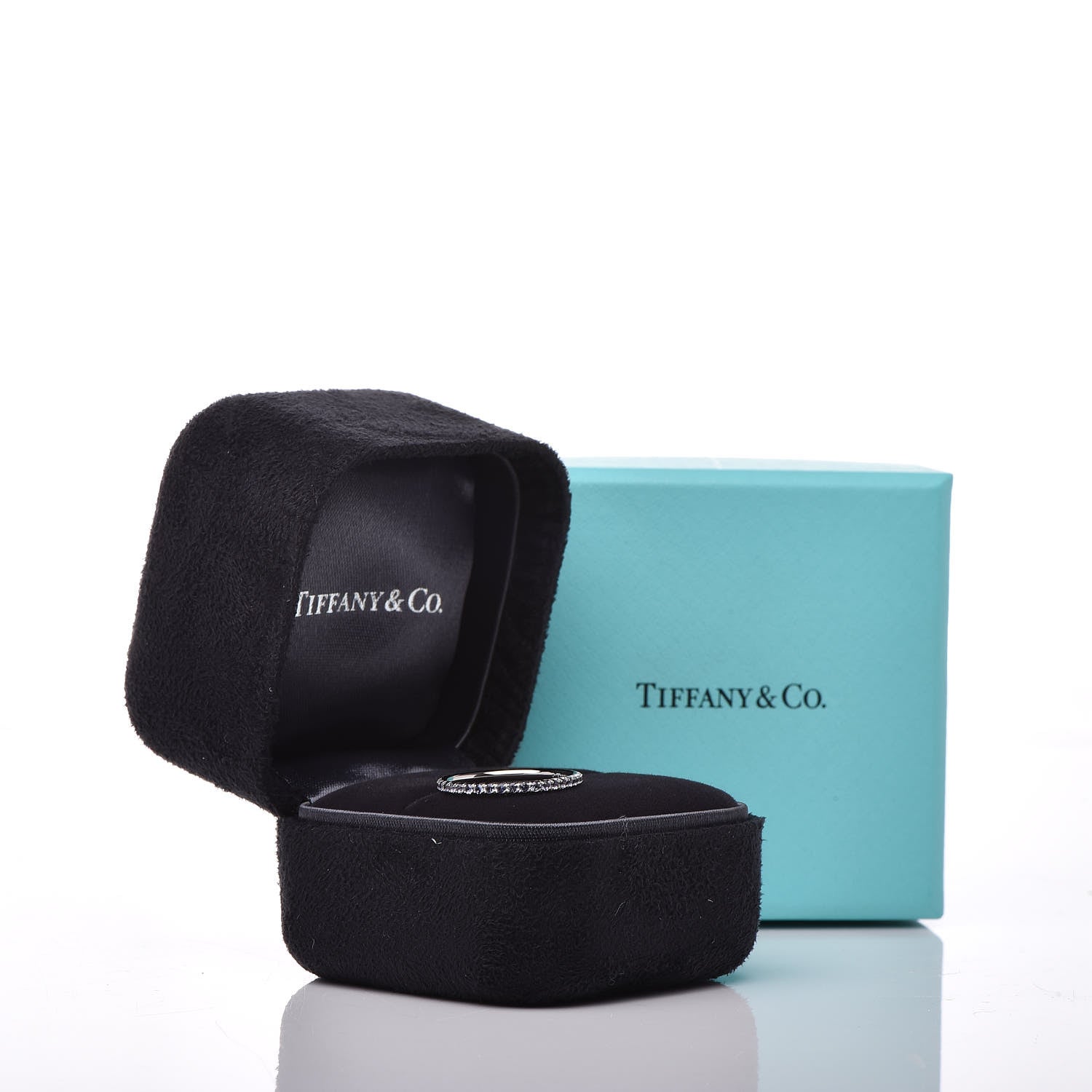 Tiffany 18K White Gold Iolite Metro Ring 48 4.5 5 of 5