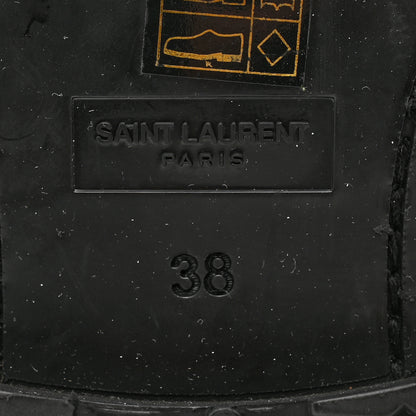 Saint Laurent Calfskin Womens Army Combat Boots 38 Black 8 of 9