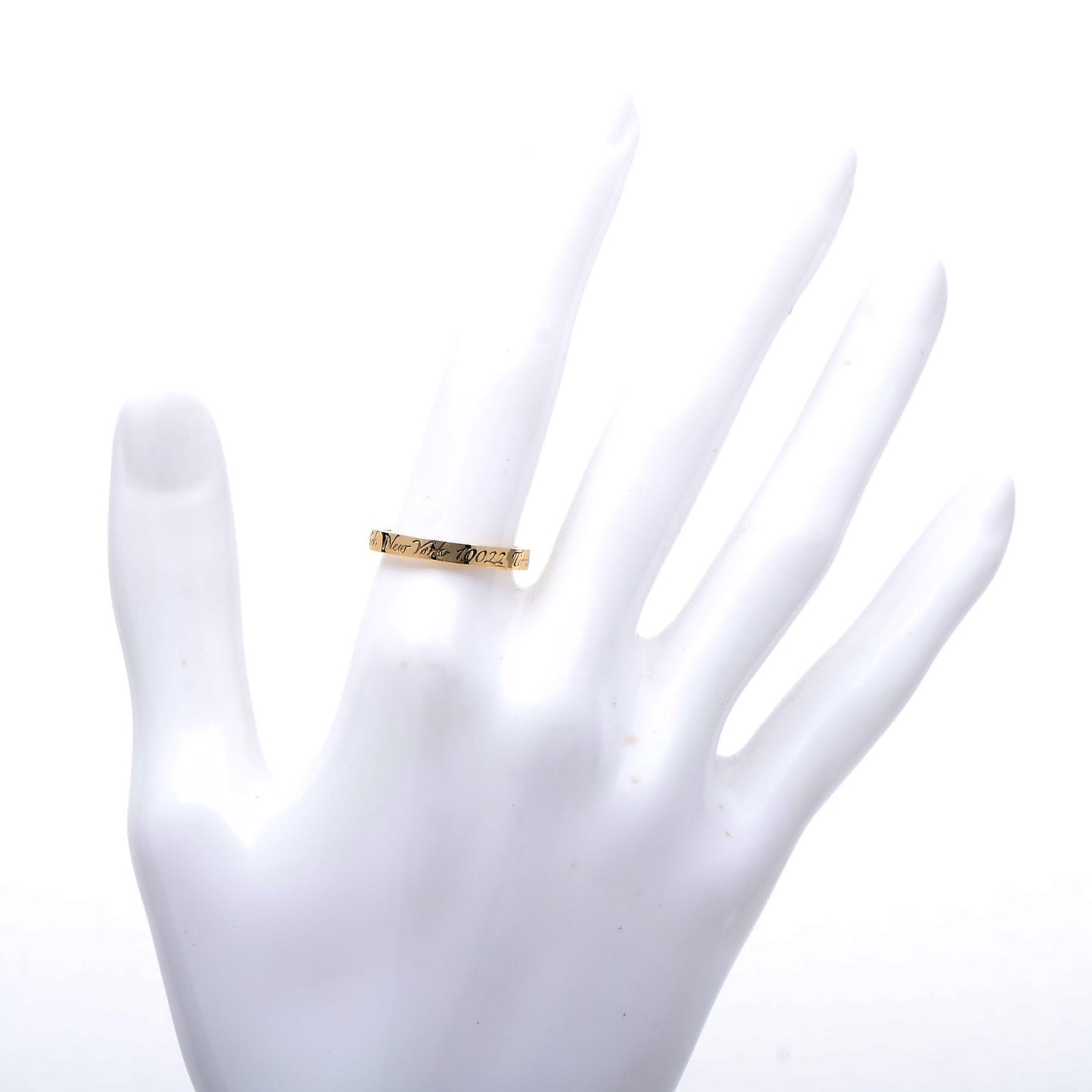 18K Yellow Gold Notes Fifth Avenue New York Ring 54 7