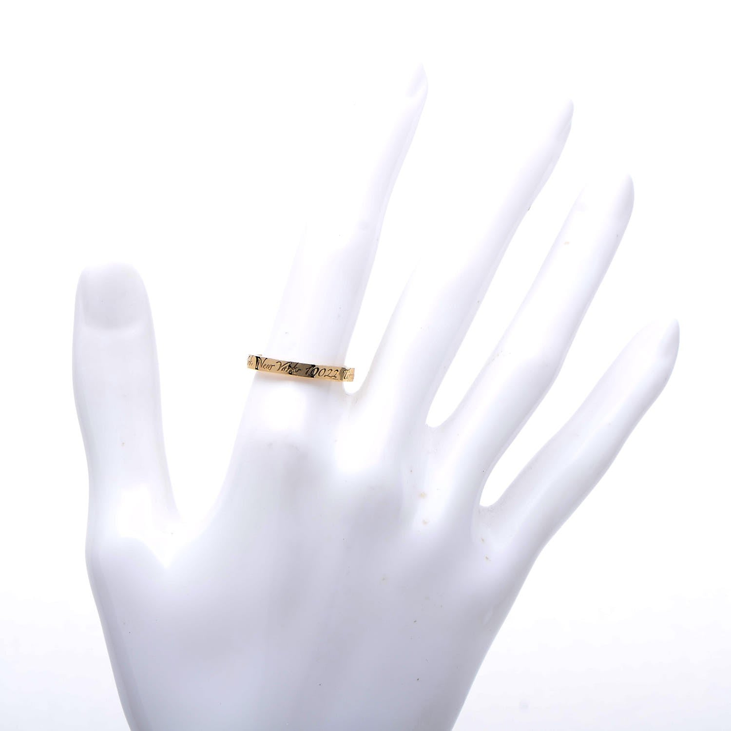 Tiffany 18K Yellow Gold Notes Fifth Avenue New York Ring 54 7 2 of 5