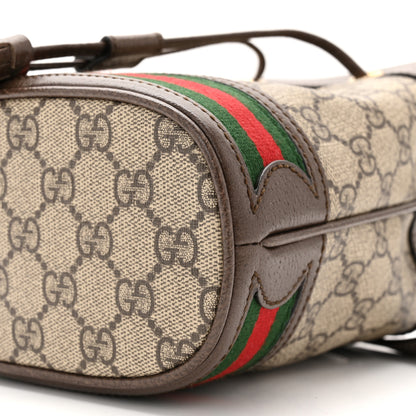 Gucci GG Supreme Monogram Web Mini Ophidia Bucket Bag Brown 9 of 9