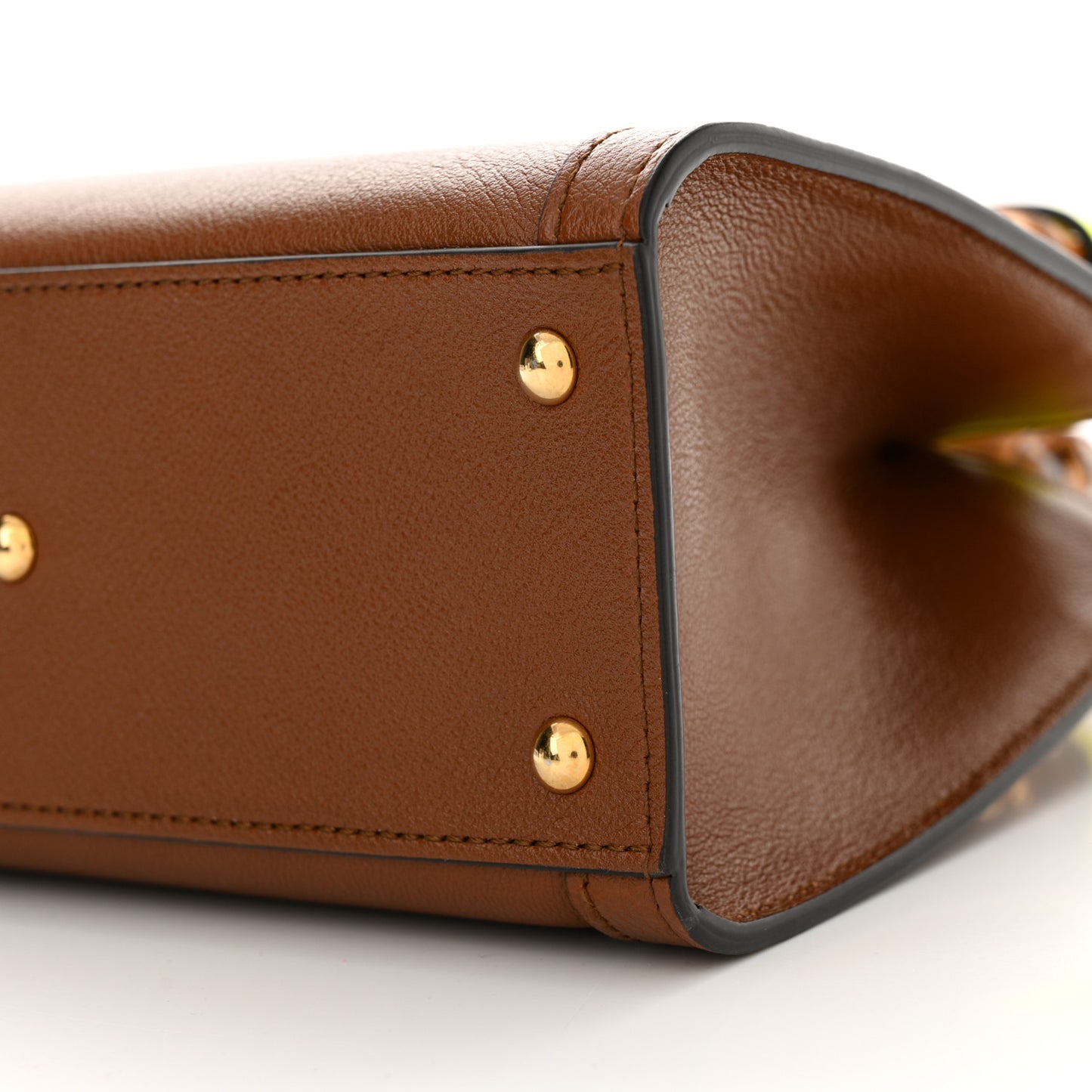 Wonka Grain Calfskin Mini Diana Tote Bag Cuir Yellow Fluo