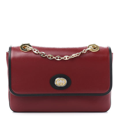 Gucci Azalea Calfskin Bi-Color Small Marina Chain Shoulder Bag New Cherry Red Black 1 of 11
