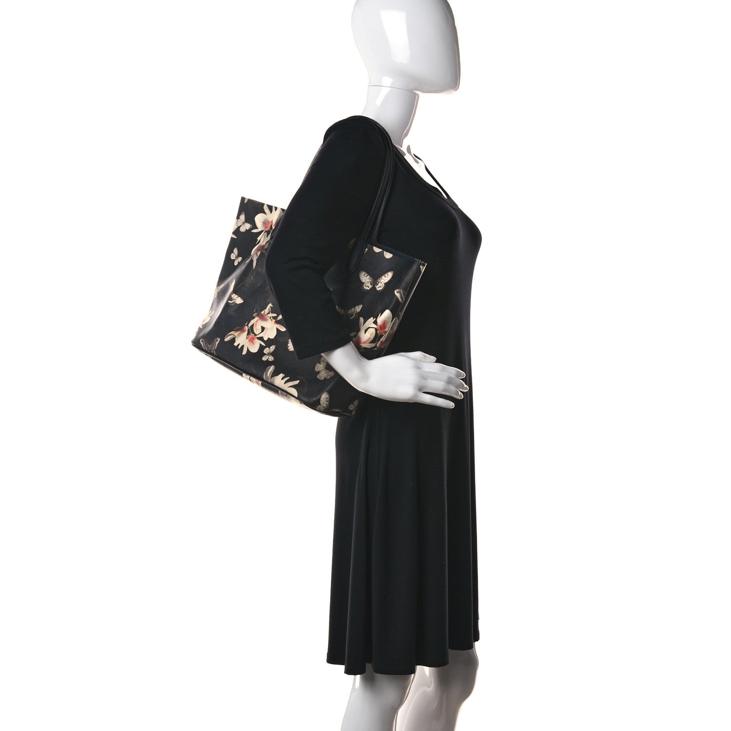 Givenchy Coated Canvas Magnolia and Moth Print Medium Antigona Tote Black 2 of 25