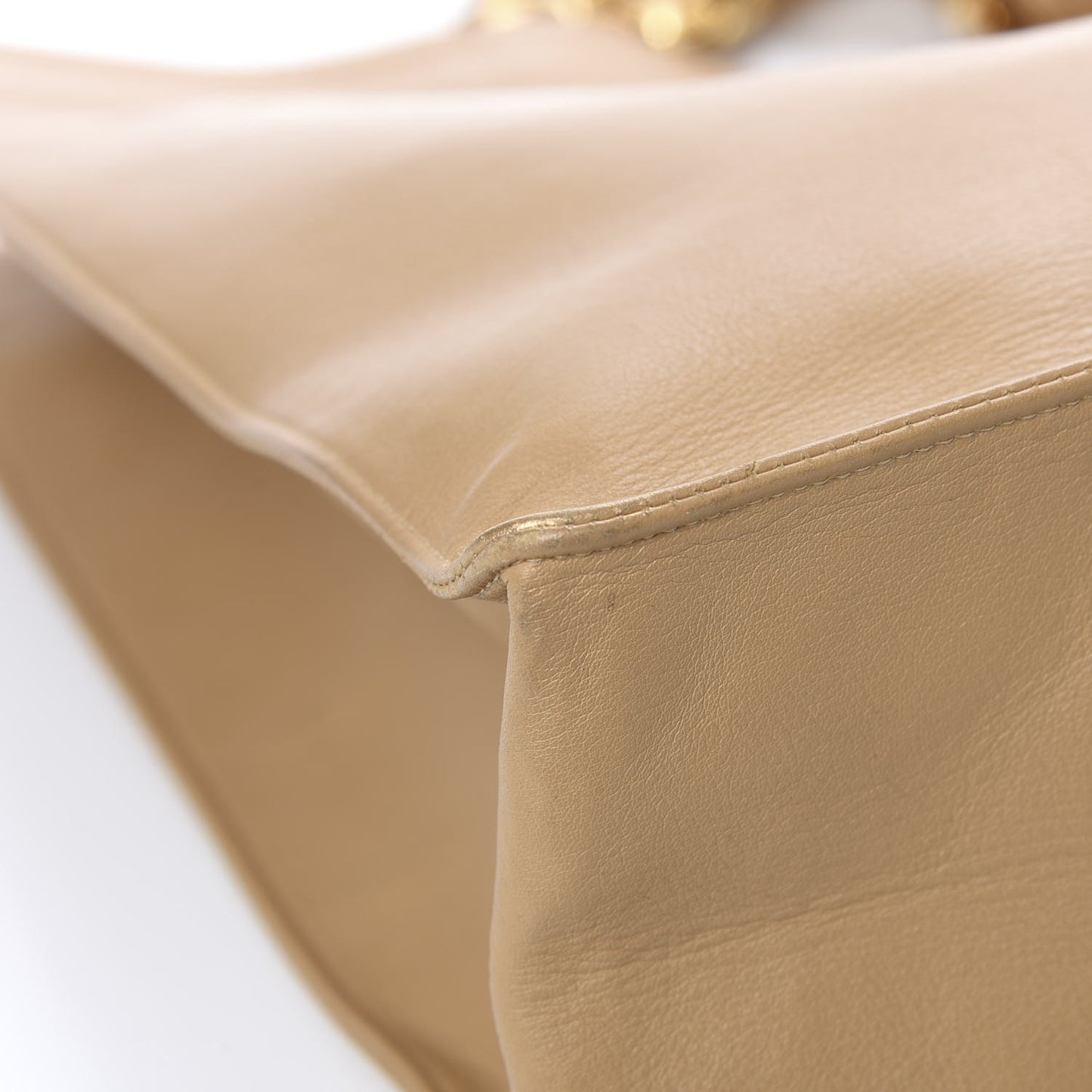 Lambskin Jumbo CC Shoulder Bag Beige