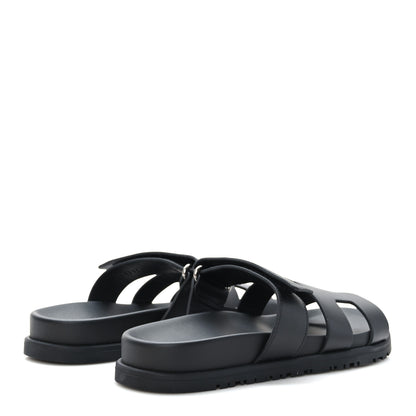 Hermes Calfskin Womens Chypre Sandals 35 Black 5 of 9