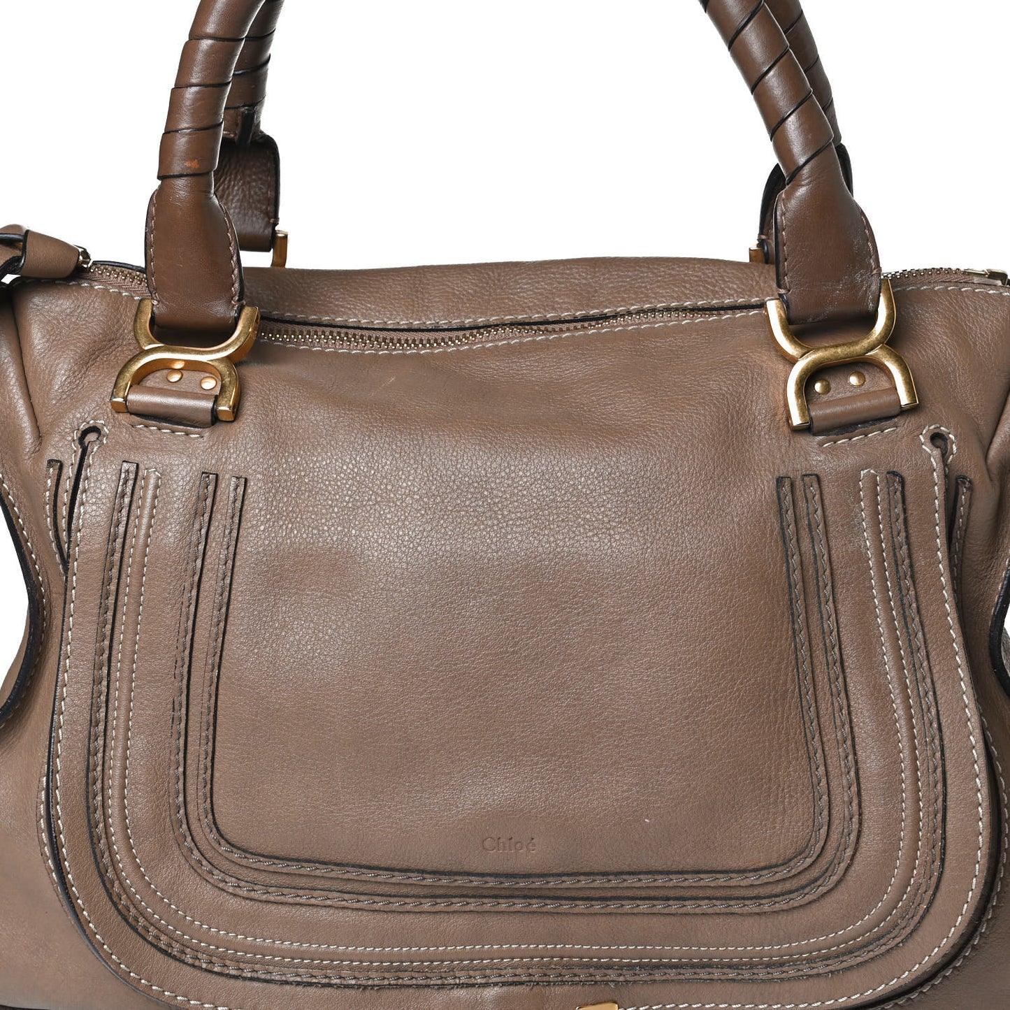 Calfskin Large Marcie Satchel Nut
