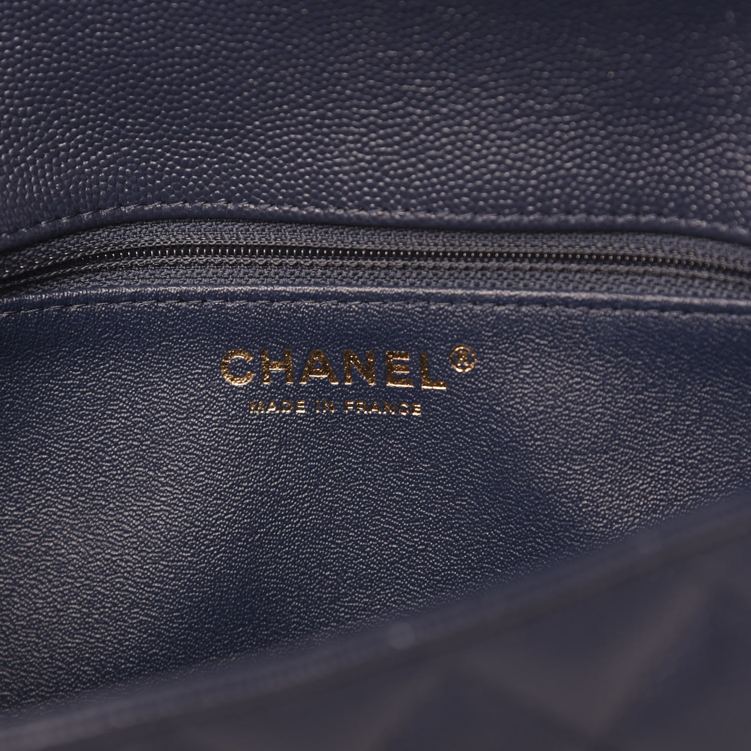 Chanel Caviar Quilted Flap Clutch Navy Blue 6 of 11