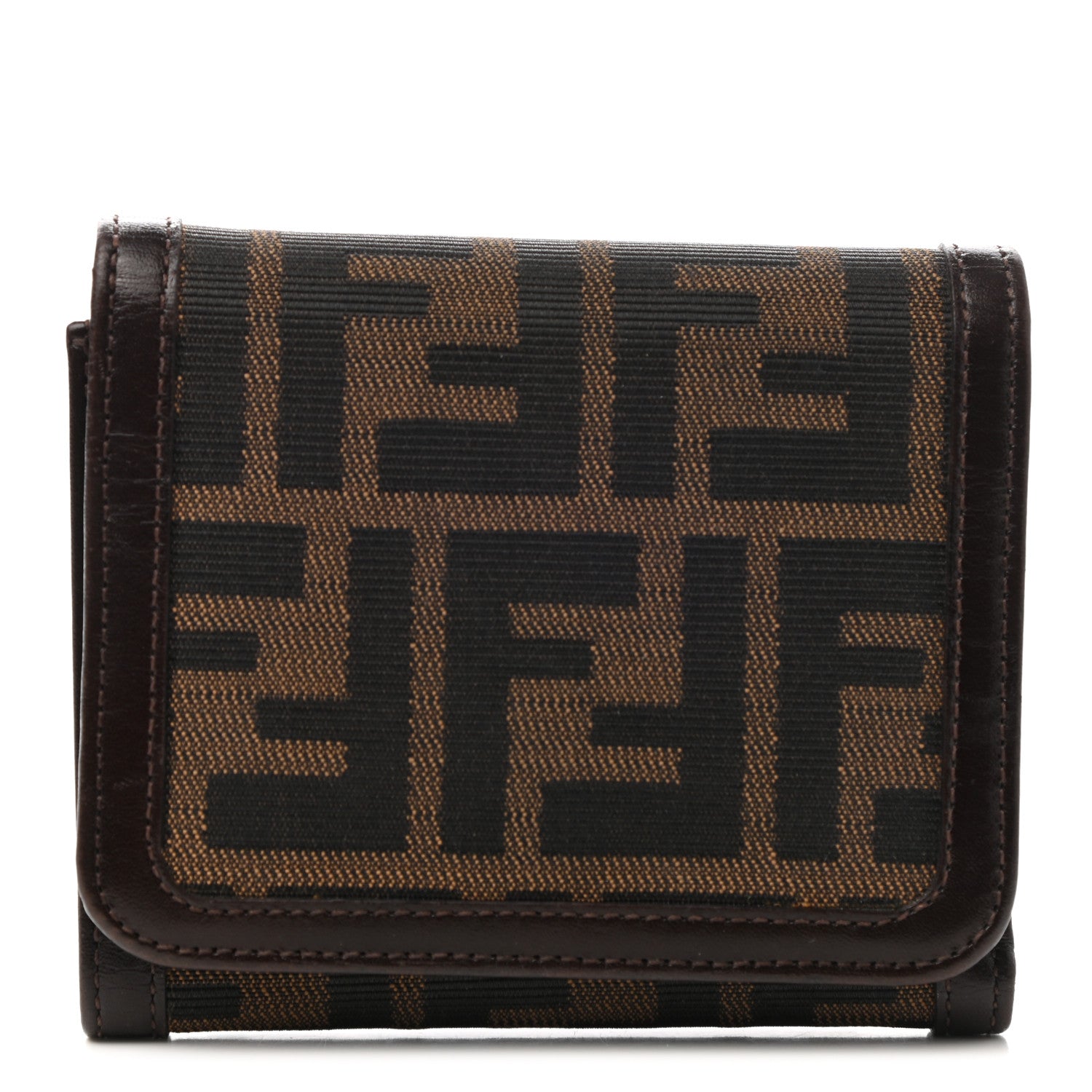 Fendi Zucca Compact Wallet Tobacco 1 of 9