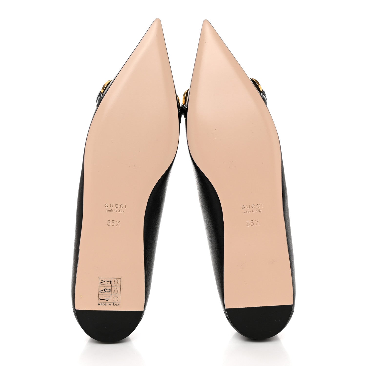 Gucci Nappa Lumiere Deva Horsebit Chain Embellished Flats 35.5 Black 6 of 9