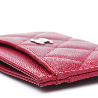 Chanel Caviar Quilted Card Holder Red 4 of 4