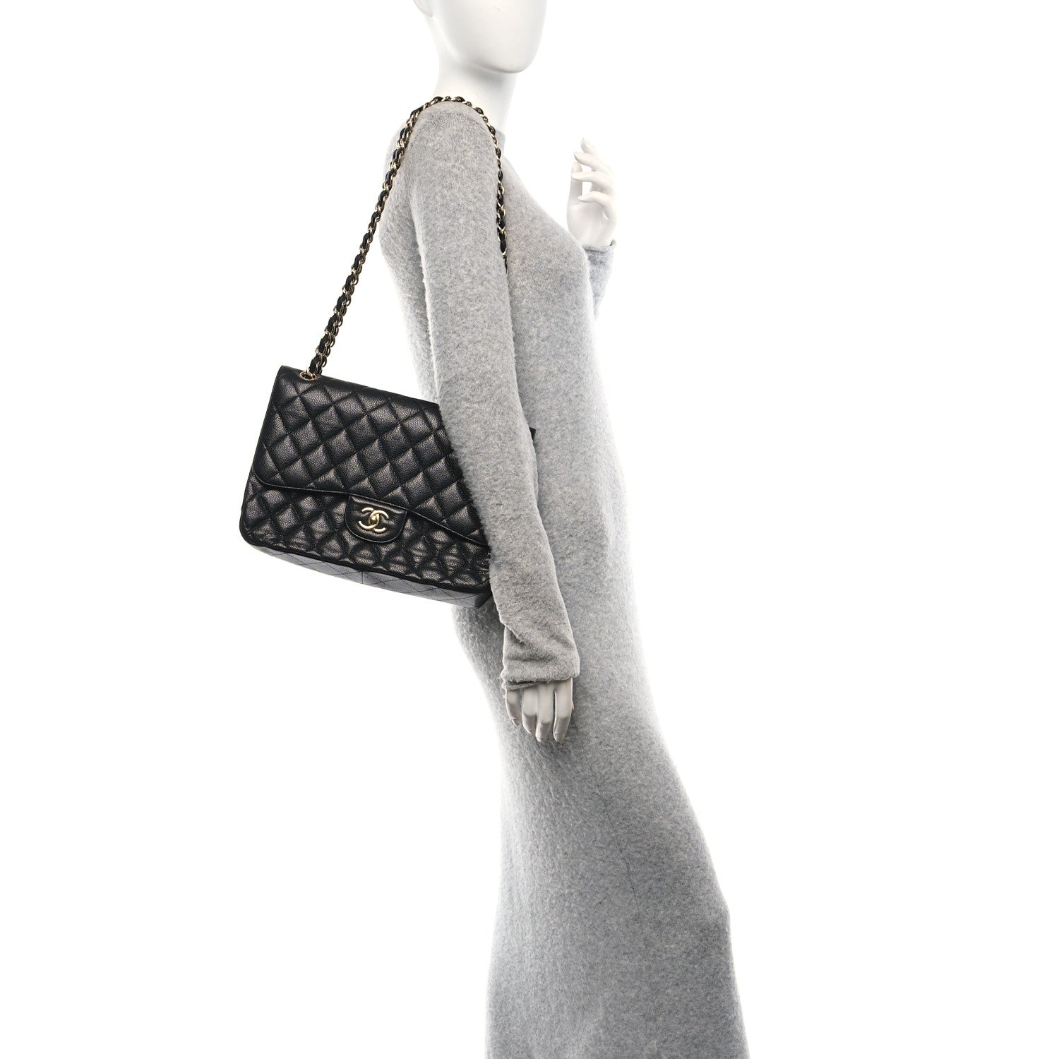 Chanel Caviar Quilted Jumbo Double Flap Black 2 of 11