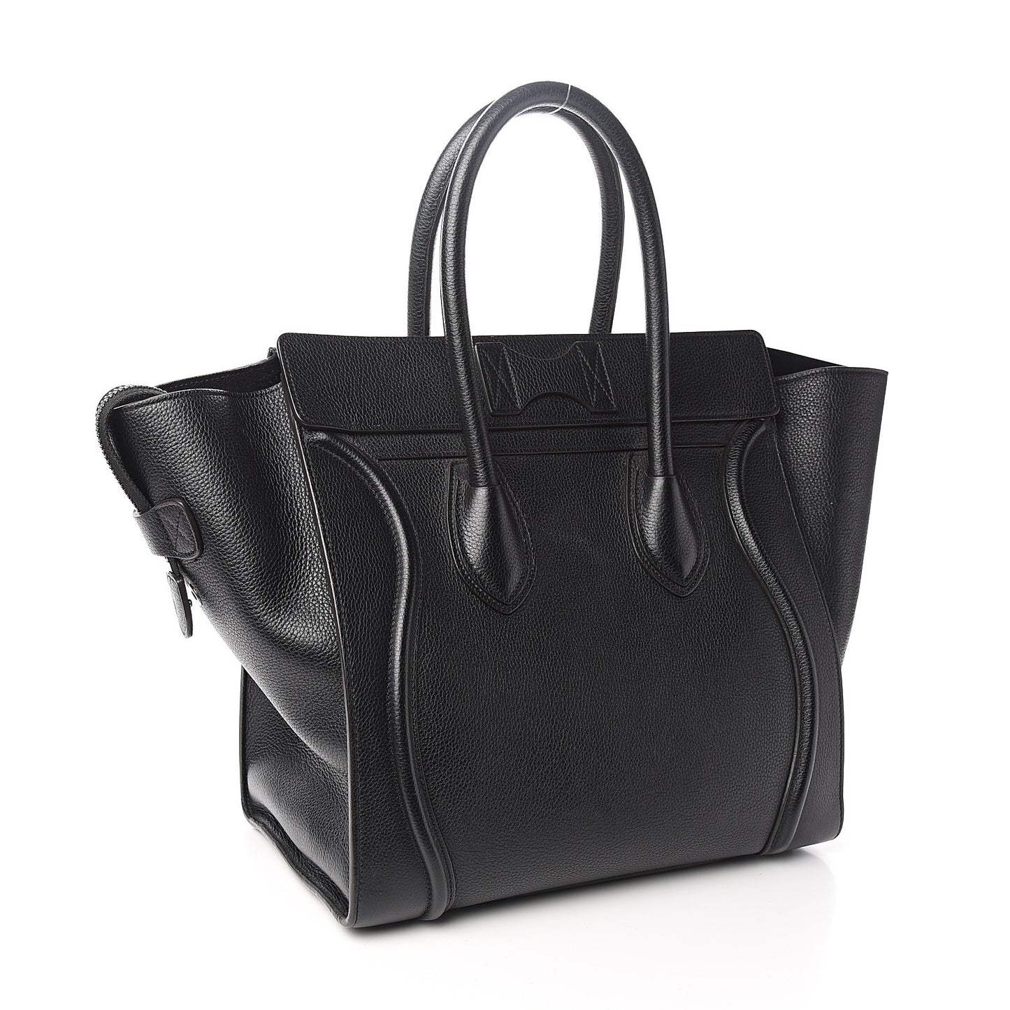 Drummed Calfskin Mini Luggage Black