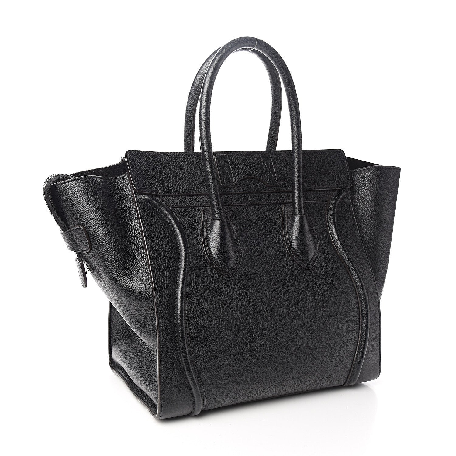Celine Drummed Calfskin Mini Luggage Black 2 of 10