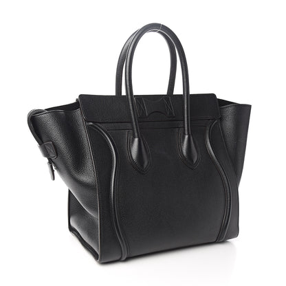 Celine Drummed Calfskin Mini Luggage Black 2 of 10
