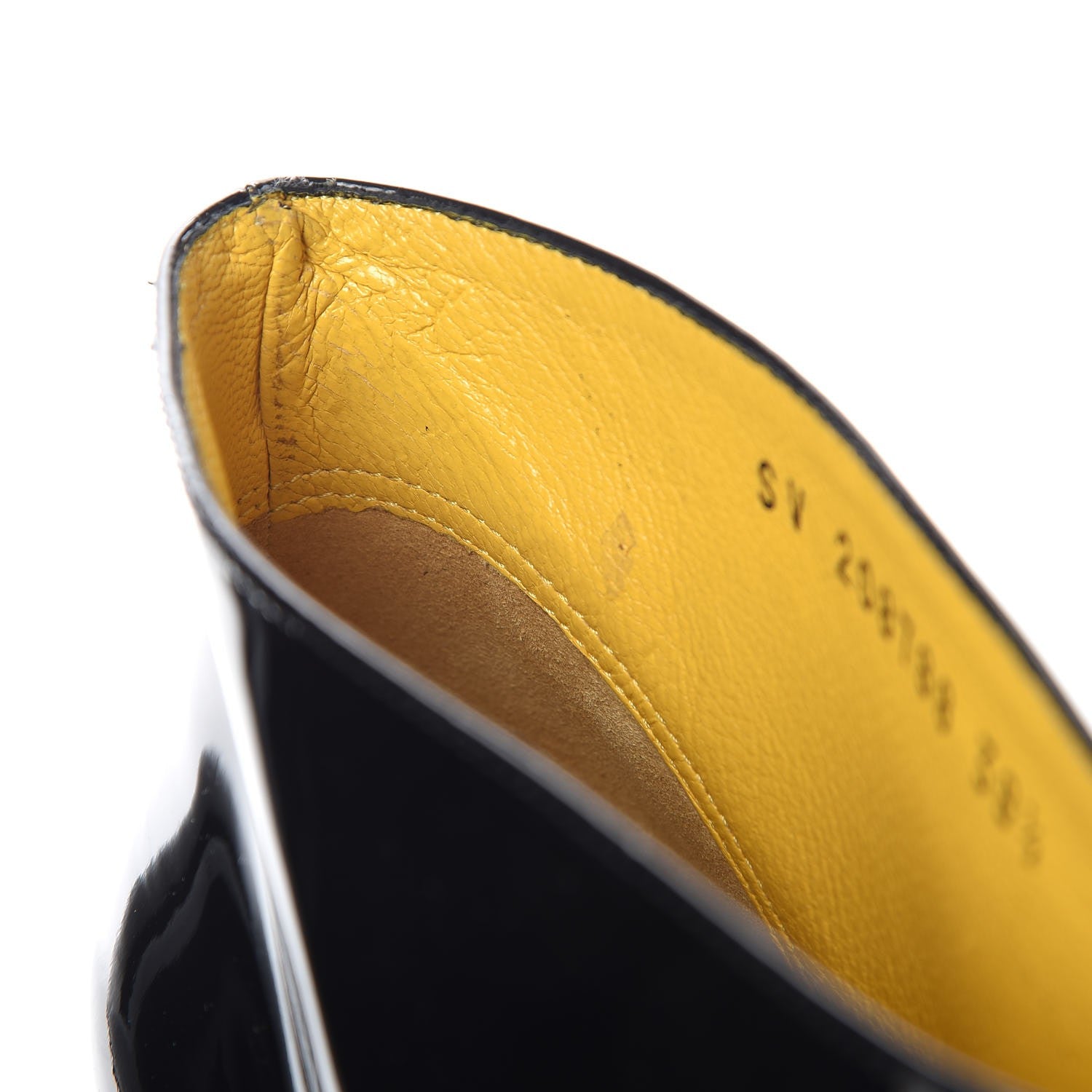 Saint Laurent Patent Paris Tribute 105 Platform Boots 38.5 Black Yellow 15 of 15