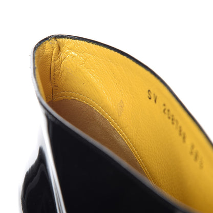 Saint Laurent Patent Paris Tribute 105 Platform Boots 38.5 Black Yellow 15 of 15