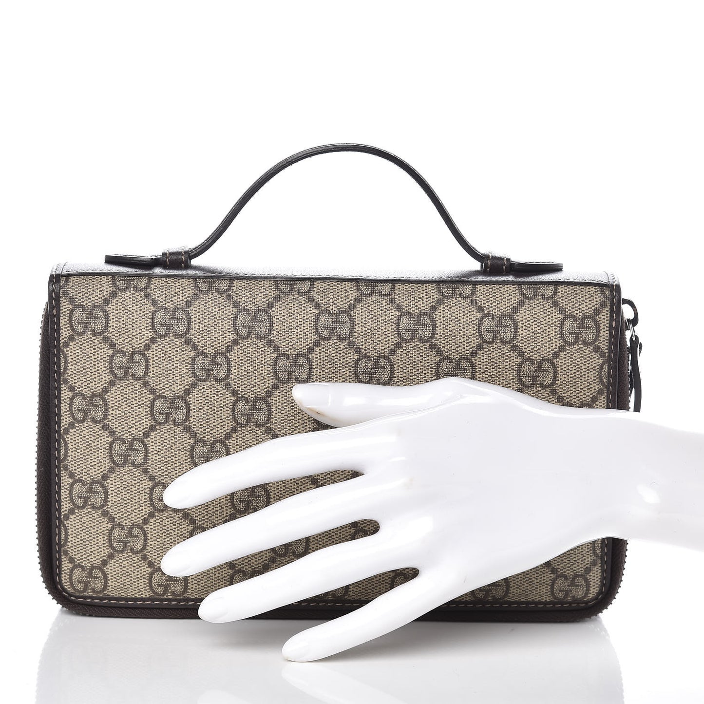 GG Supreme Monogram Travel Document Case Dark Brown