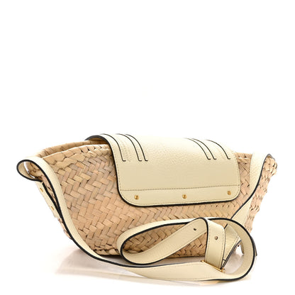 Chloe Raffia Calfskin Marcie Basket White 3 of 10