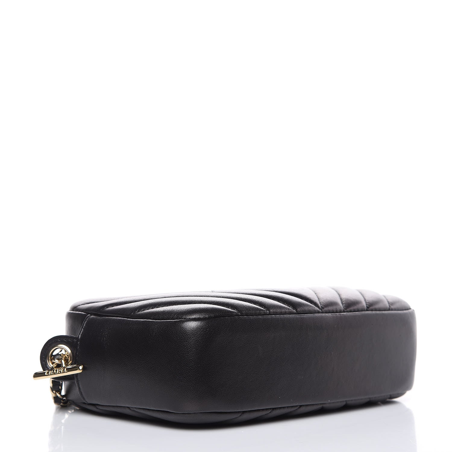 Chanel Lambskin Chevron Quilted Camera Case Black 4 of 12