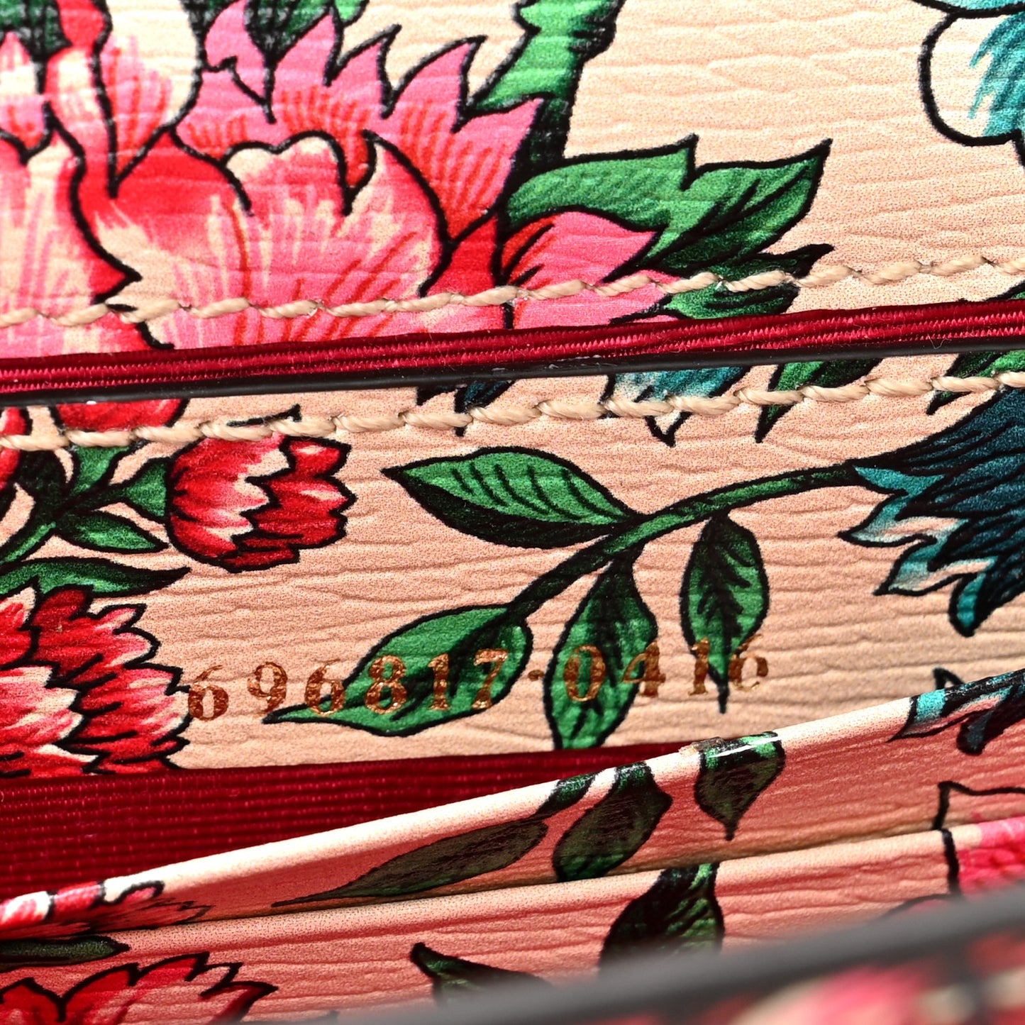 New Shangai Calfskin Floral Print Mini Diana Chain Bag Multicolor