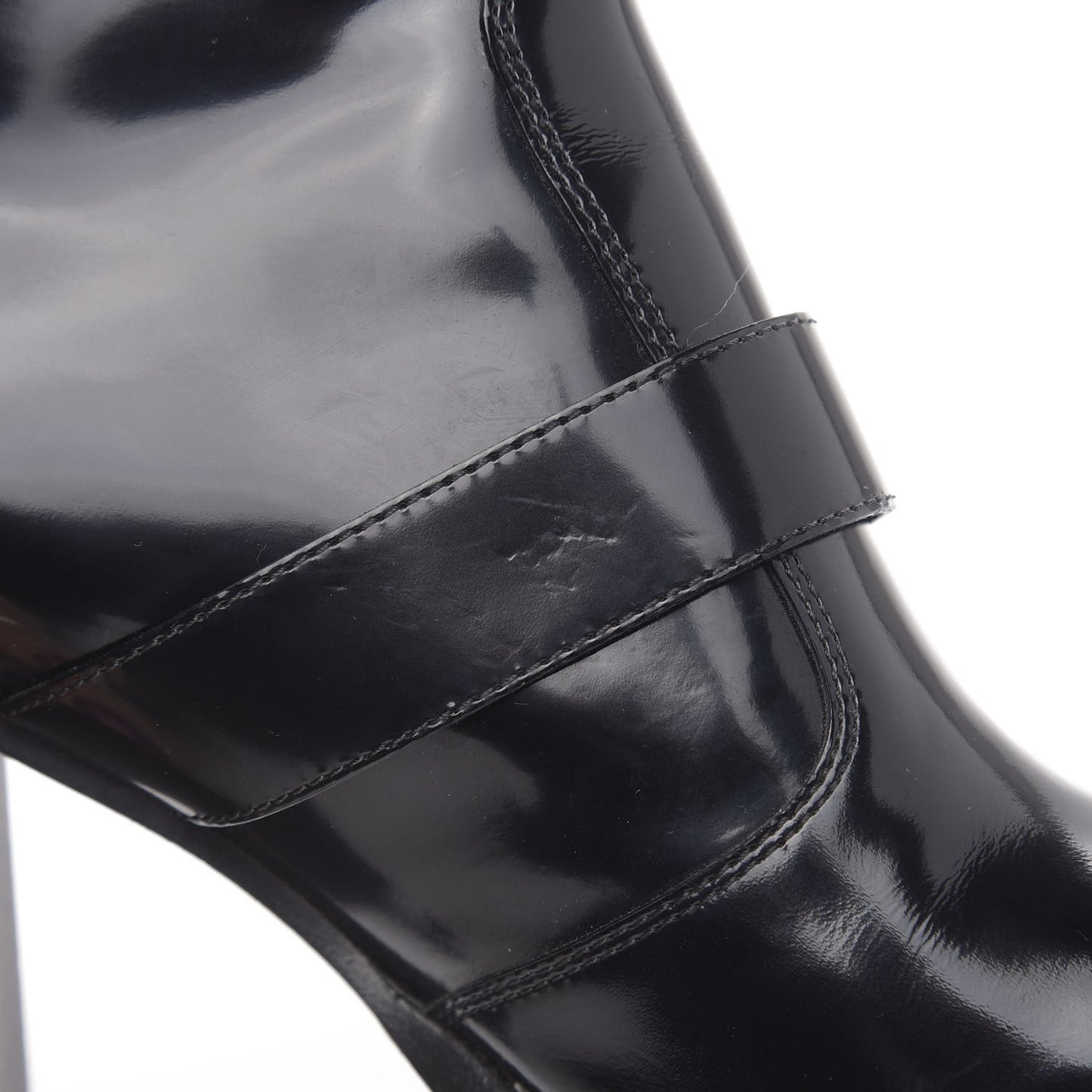 Patent Calfskin Star Trail Boots 40 Black