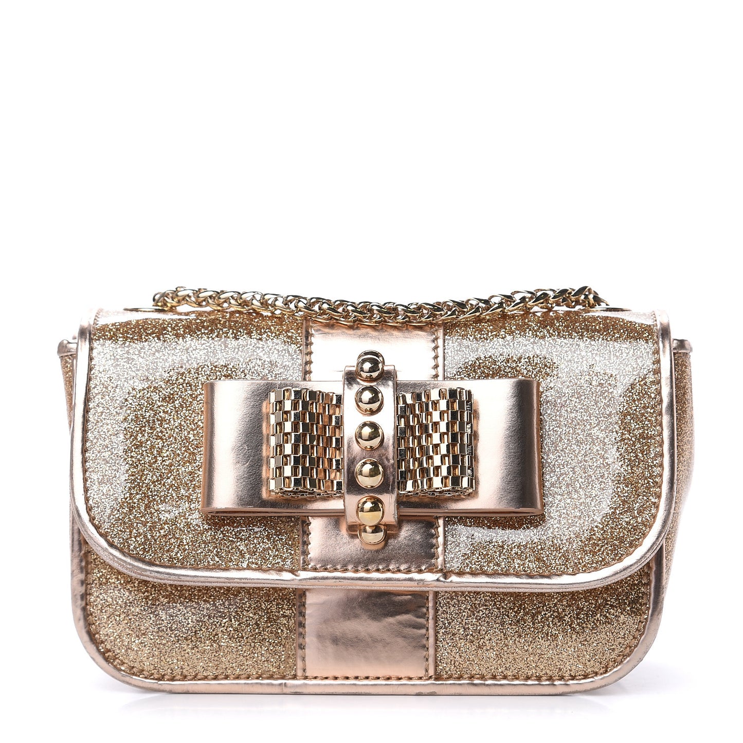 Mini Glitter PVC Specchio Sweety Charity Crossbody Bag Nude
