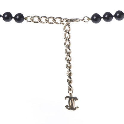 Chanel Beaded CC Long Necklace Black Gold 5 of 6