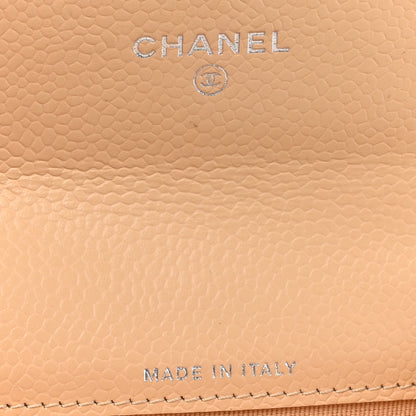 Chanel Caviar Quilted Flap Card Holder Wallet Beige 6 of 7