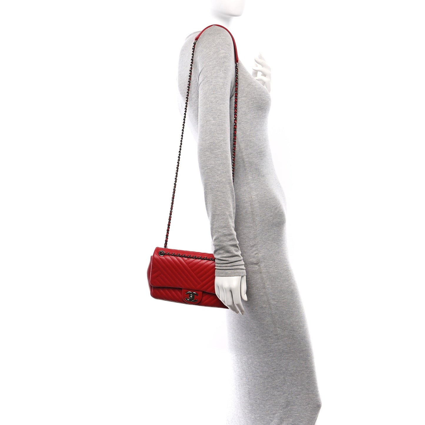 Lambskin Small CC Crossing Flap Red