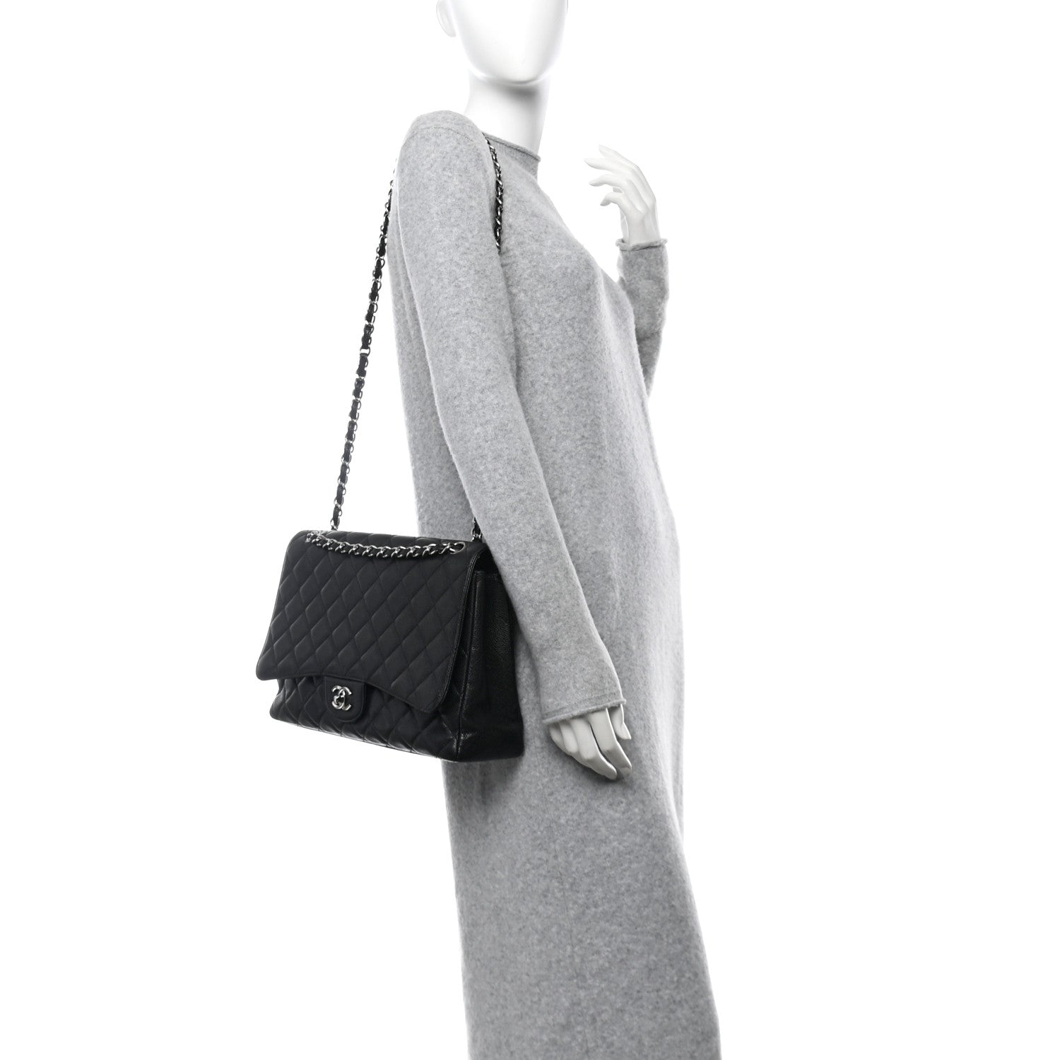 Chanel Caviar Maxi Single Flap Black 2 of 10