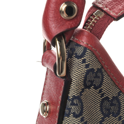 Gucci Monogram Medium Abbey D Ring Hobo Navy Red 12 of 12