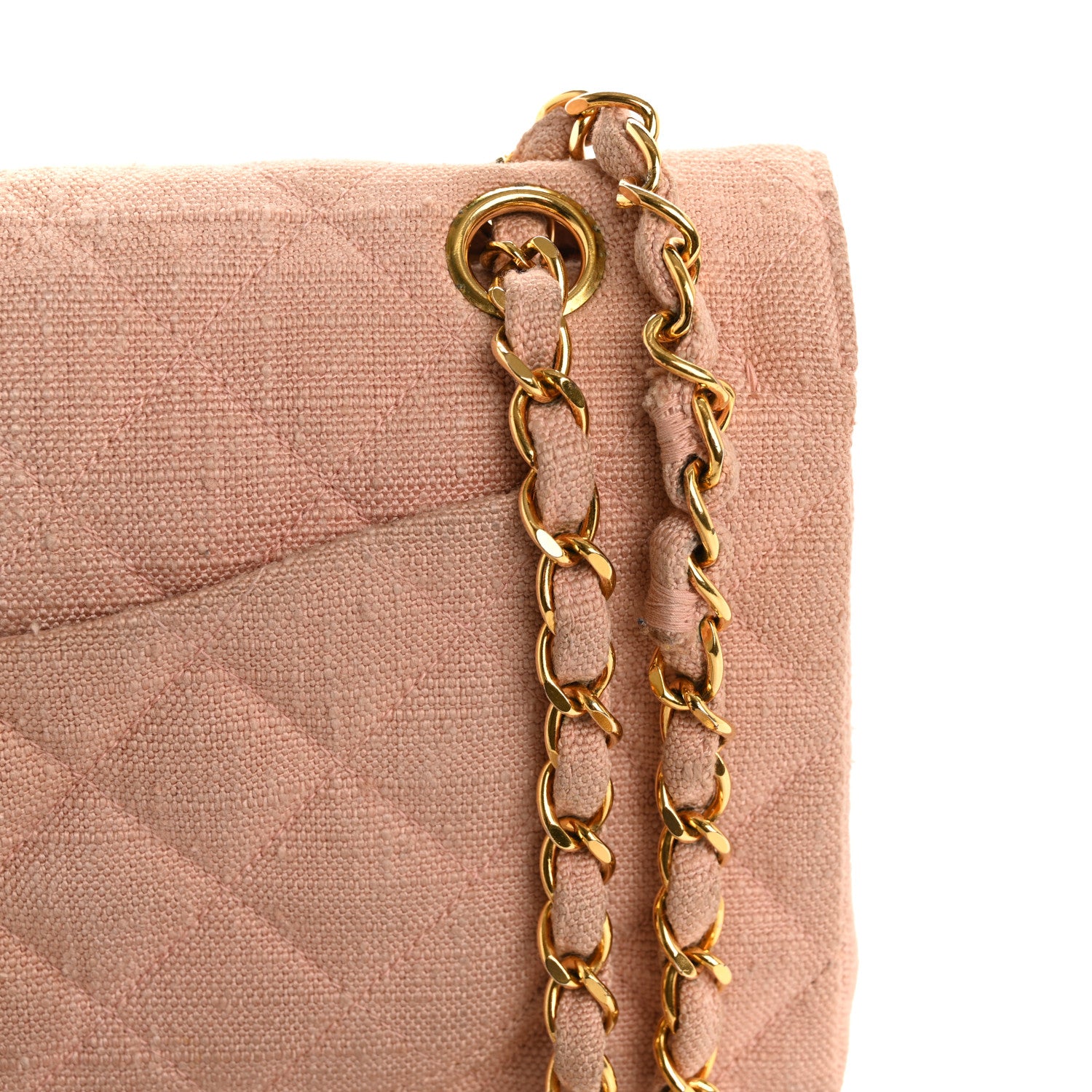 Chanel Canvas Quilted Small Double Flap Light Pink 15 of 16