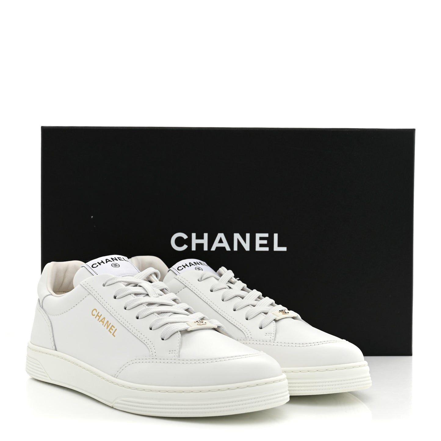 Calfskin Mens CC Sneakers 43 White