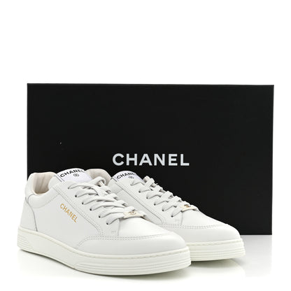 Chanel Calfskin Mens CC Sneakers 43 White 9 of 9