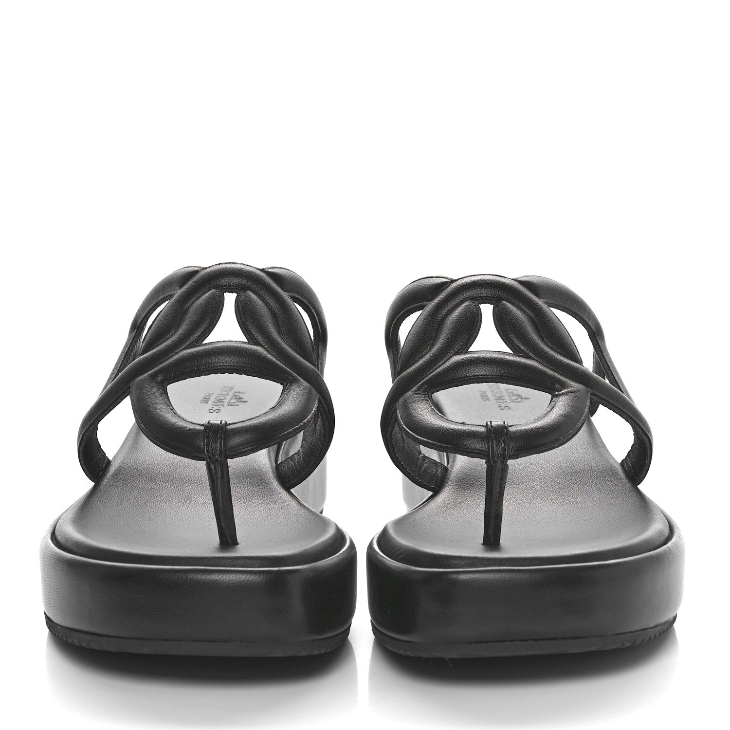 Hermes Nappa Gipsy Sandals 37 Black 2 of 8