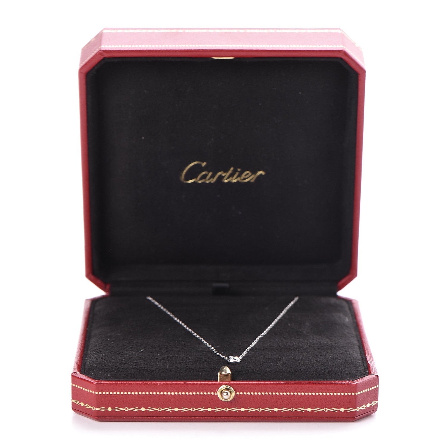 Cartier 18K White Gold Diamond LM D'Amour Pendant Necklace 7 of 7