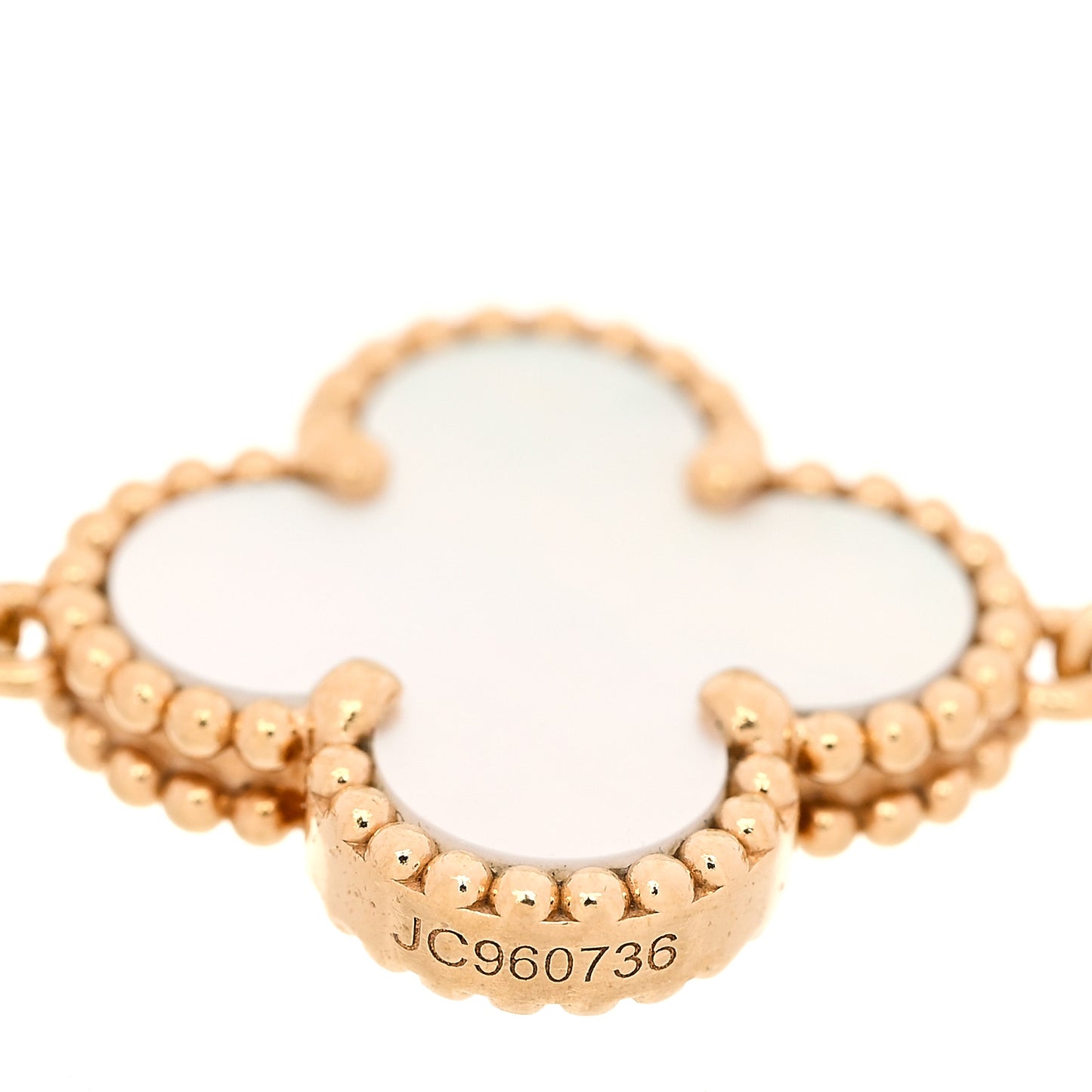 18K Yellow Gold Mother of Pearl 5 Motifs Vintage Alhambra Bracelet